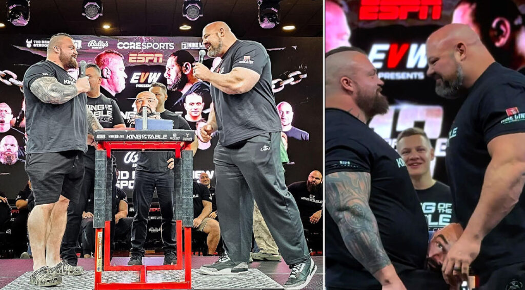 Eddie Hall and Brian Shaw Face Off In Epic Arm Wrestling Contest