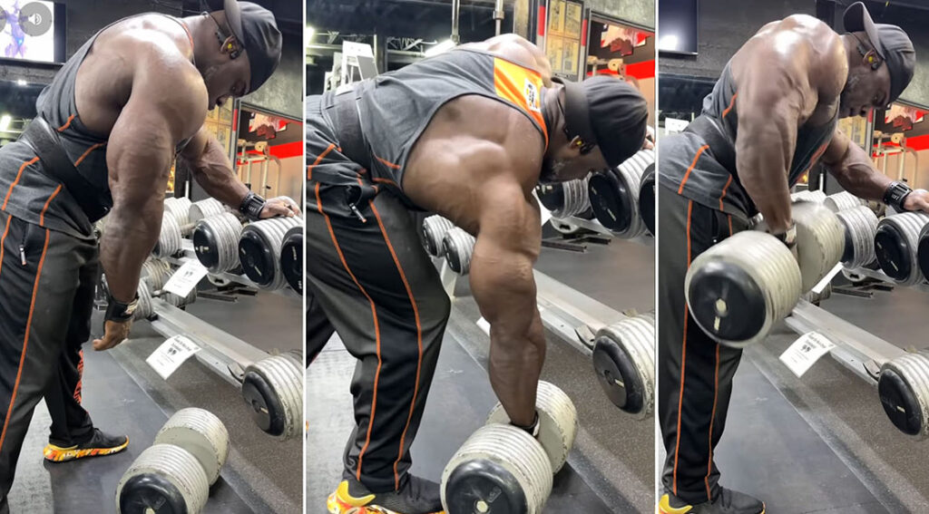 Brandon Curry's Technique For Performing 200-pound Dumbbell Rows