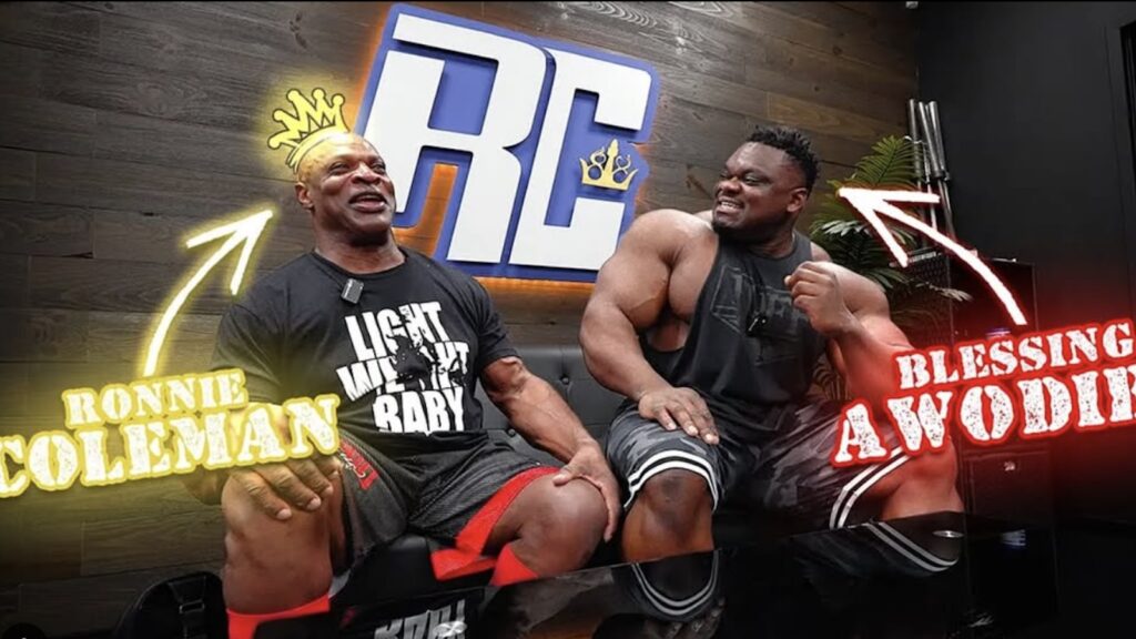 Ronnie Coleman Trains Men's Open Bodybuilder Blessing Awodibu Through Push Day